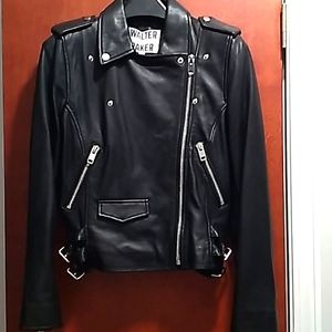 Gorgeous Walter Baker black genuine leather motor jacket S.